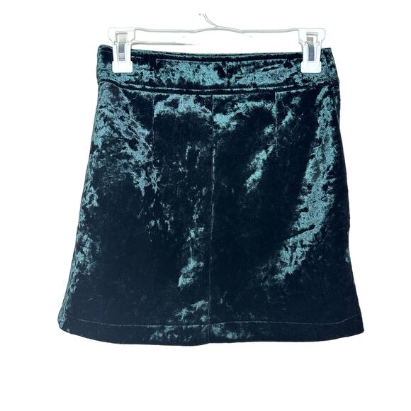Storia Small Green Velvet Mini Skirt - Picture 1 of 4